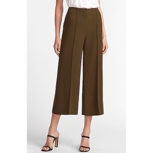 Olive Green Cropped Dress Slacks Pants